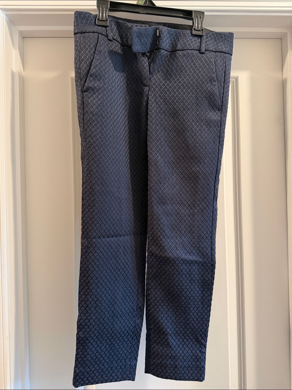 LOFT Navy Textured Skinny Dress Pants